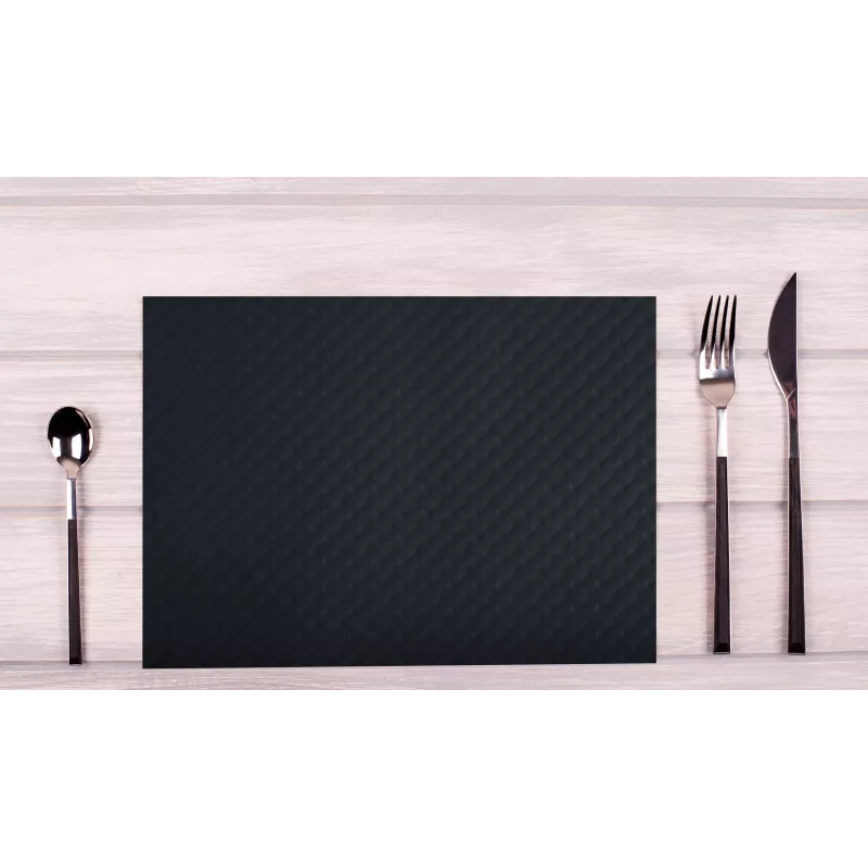 PROnappe mantel individual desechable 400 x 300 mm negro, gofrado, papel ligeramente satinado
