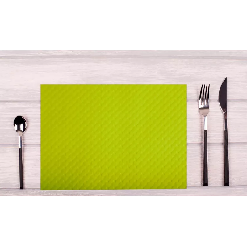 PROnappe mantel individual desechable 400 x 300 mm verde kiwi gofrado papel ligeramente satinado