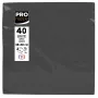 PROnappe servilletas de papel negras 2 capas 19,0 x 19,0 cm 40 uds.