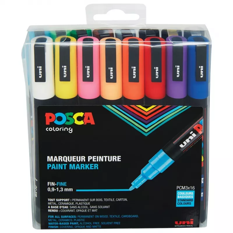 Faber-Castell UNI PC-3M set de rotuladores Paint Marker - 16 colores surtidos