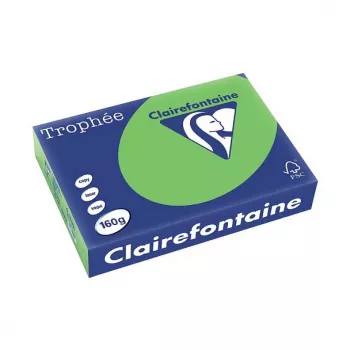 Papel de color para fotocopiadora Clairefontaine Trophee Intensiv A4 160 g/m², 250 hojas, verde claro intenso