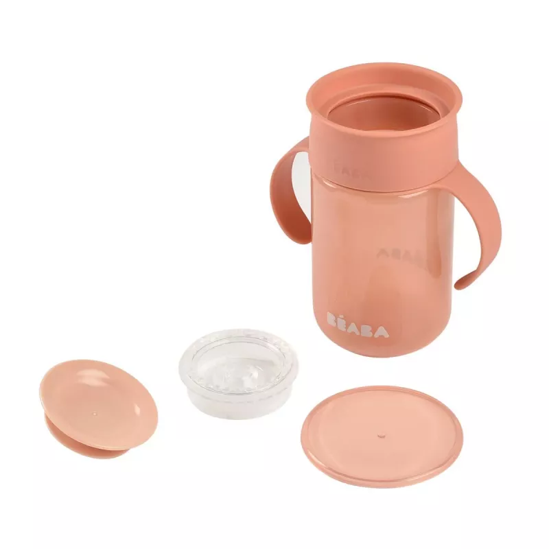 Vaso de entrenamiento Beaba 360° rosa 200 ml