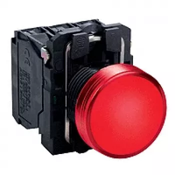 Schneider Electric XB5AVB4 pulsador luminoso, 22 mm, 24 V AC/DC, LED rojo, 1 NO, IP66