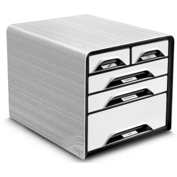 CEP Office Solution Smoove Cajonera Negra/Blanca DIN A4 con 5 cajones