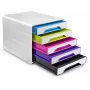 CEP Office Solution Smoove Organizador de escritorio de 5 cajones, DIN A4, Blanco/Multicolor