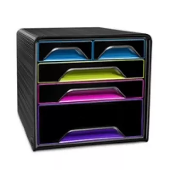 CEP Office Solution Smoove Unidad de cajones de escritorio A4 5 cajones Blanco/Multicolor Transparente