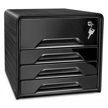 CEP Office Solution Smoove Secure Cajonera Negra DIN A4 4 cajones