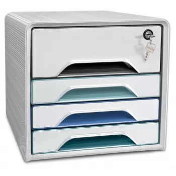 CEP Office Solution Smoove Cajonera Blanca con líneas de colores 5 cajones