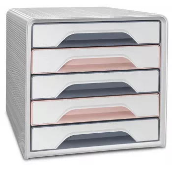 CEP Office Solution Smoove Mineral Cajonera de almacenamiento 5 cajones, rosa empolvado, Poliestireno