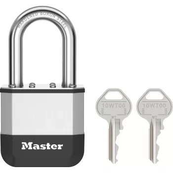 Candado Master Lock Elite 52mm de latón macizo con arco de acero endurecido de 38mm, cilindro de 5 pines, apertura distinta, incl. 2 llaves