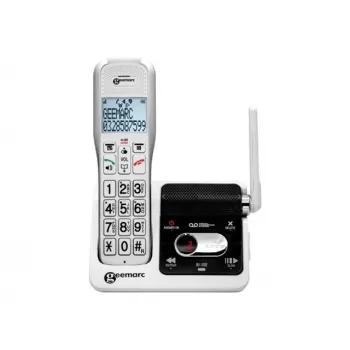 Geemarc AmpliDECT 595 ULE Teléfono inalámbrico con contestador automático, Blanco