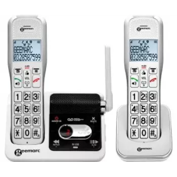 Geemarc AMPLIDECT 595-2 U.L.E Dúo Teléfono inalámbrico con 2 auriculares - Estación base - Base de carga