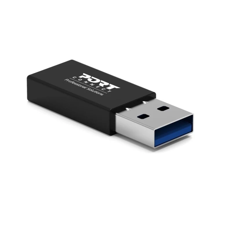 PORT Designs Convertidor USB-A a USB-C - Adaptador USB 2.0 - Negro