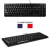 PORT Designs 900900 Conjunto de teclado y ratón USB con cable de tamaño completo, distribución AZERTY, Negro