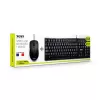 PORT Designs 900900 Conjunto de teclado y ratón USB con cable de tamaño completo, distribución AZERTY, Negro