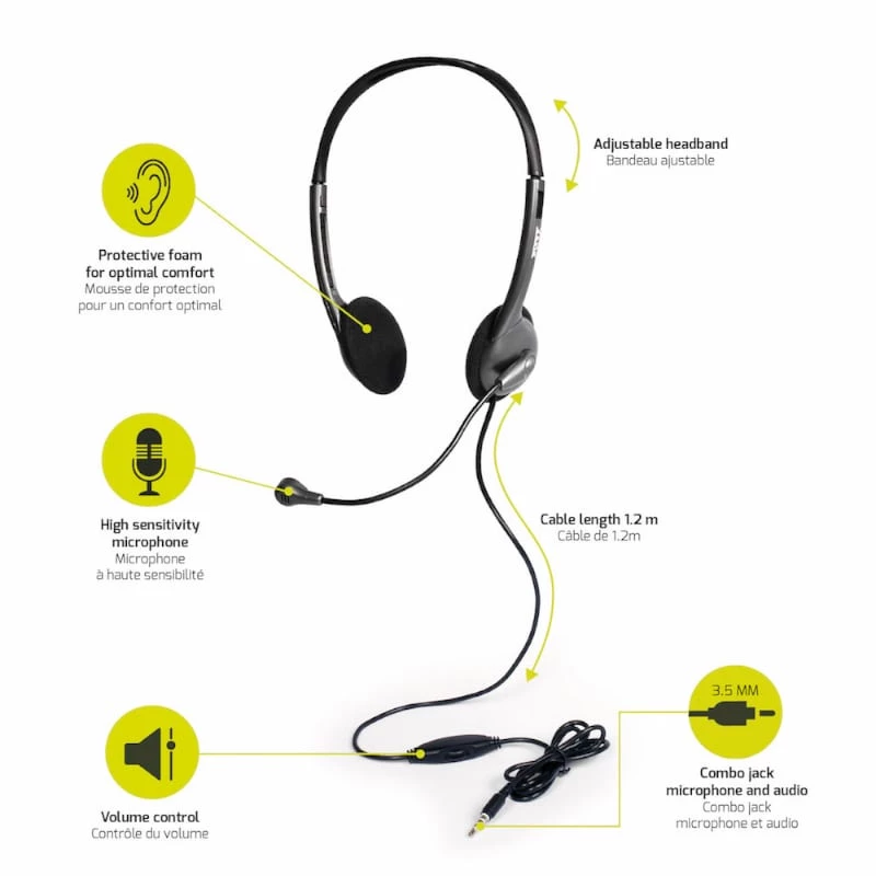 PORT Designs PORT Connect auriculares on-ear con cable y micrófono