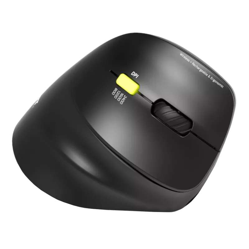 PORT Designs PORT Connect Professional ERGO SHAPE ratón inalámbrico recargable - Diestro - Óptico - 5 botones - 2,4 GHz, Bluetooth - Receptor USB