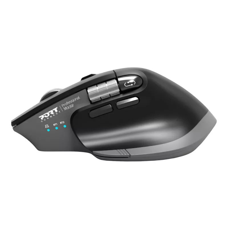 PORT Designs PORT Connect Professional ULTIMATE ratón inalámbrico recargable - Óptico - 6 botones - 2,4 GHz, Bluetooth - Receptor USB
