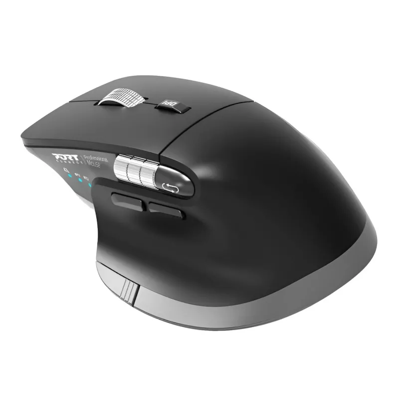 PORT Designs PORT Connect Professional ULTIMATE ratón inalámbrico recargable - Óptico - 6 botones - 2,4 GHz, Bluetooth - Receptor USB