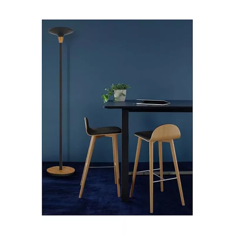Unilux BALY BAMBOO lámpara de pie negro/bambú 44,6 W