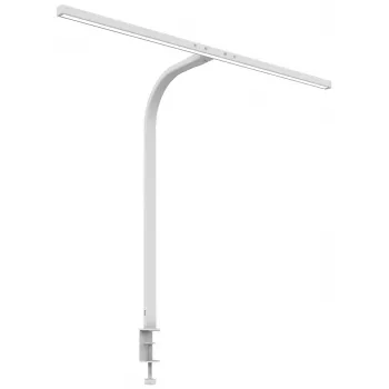 Unilux Strata lámpara de escritorio LED con fijación de pinza, regulable, blanca