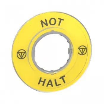 APC ZBY9220 placa de señalización de parada de emergencia - amarillo, 60 mm, redonda