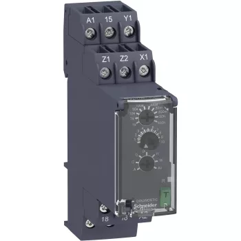 APC RE22R1MYMR relé temporizador multifunción, 0,05 s - 300 h, 24-240 V AC/DC, 1 conmutador, 8 A, carril DIN