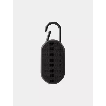 Lexon Mino T Altavoz Bluetooth Portátil con Base de Carga y Mosquetón, Negro