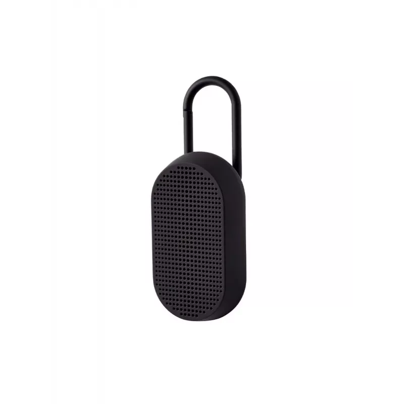 Lexon Mino T Altavoz Bluetooth Portátil con Base de Carga y Mosquetón, Negro