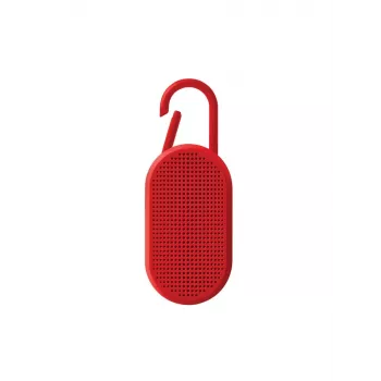 Lexon Mino T Altavoz Bluetooth Portátil con Base y Mosquetón, Rojo
