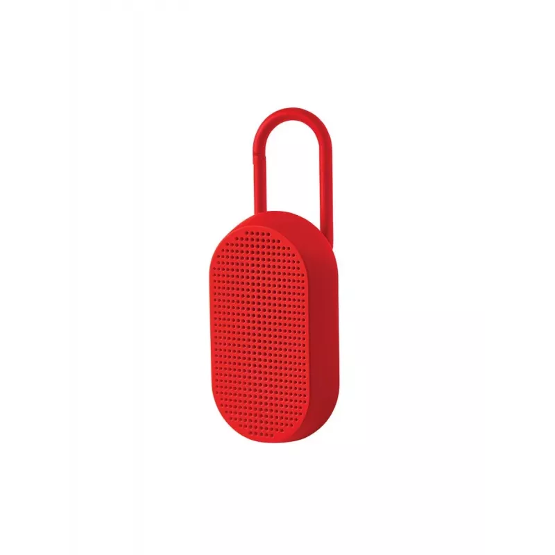 Lexon Mino T Altavoz Bluetooth Portátil con Base y Mosquetón, Rojo