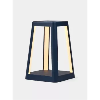 LEXON Lantern Lámpara LED portátil con carga inalámbrica Qi, azul oscuro LH94DB