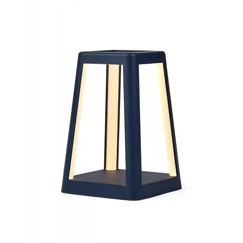 LEXON Lantern Lámpara LED portátil con carga inalámbrica Qi, azul oscuro LH94DB