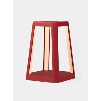 Lexon Lantern Lámpara LED con cargador inalámbrico rojo oscuro LH94DR