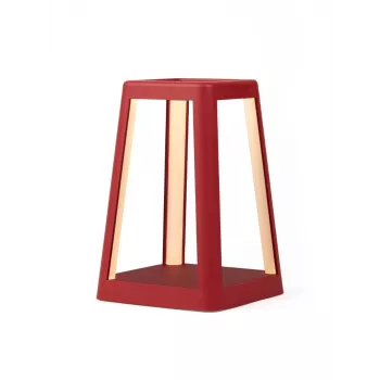 Lexon Lantern Lámpara LED con cargador inalámbrico rojo oscuro LH94DR