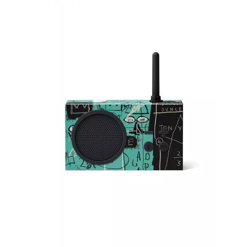 Lexon Tykho 3 X JMB Radio Bluetooth Radio FM portátil con obra de arte de Basquiat, negro