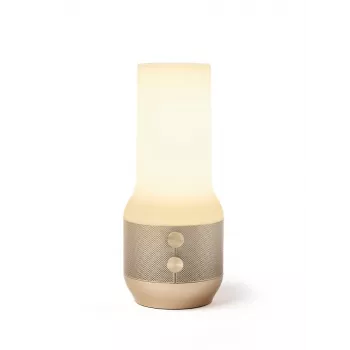 LEXON Terrace+ Lámpara LED 3 en 1, altavoz Bluetooth, powerbank 2000 mAh, dorado LA134D
