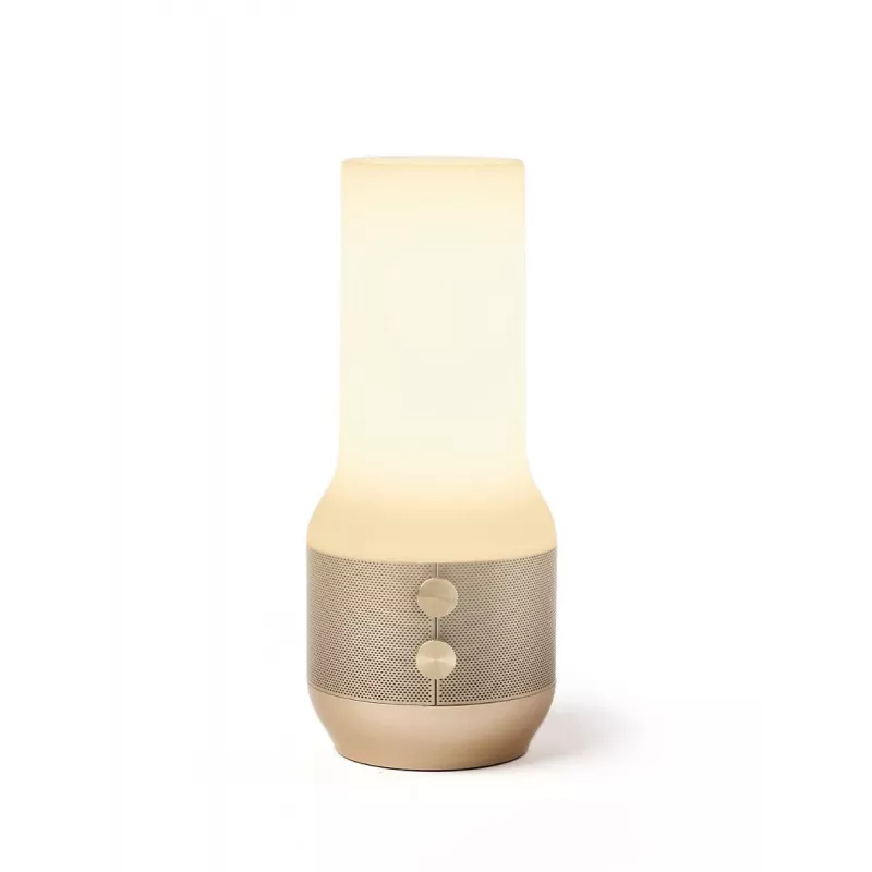 LEXON Terrace+ Lámpara LED 3 en 1, altavoz Bluetooth, powerbank 2000 mAh, dorado LA134D