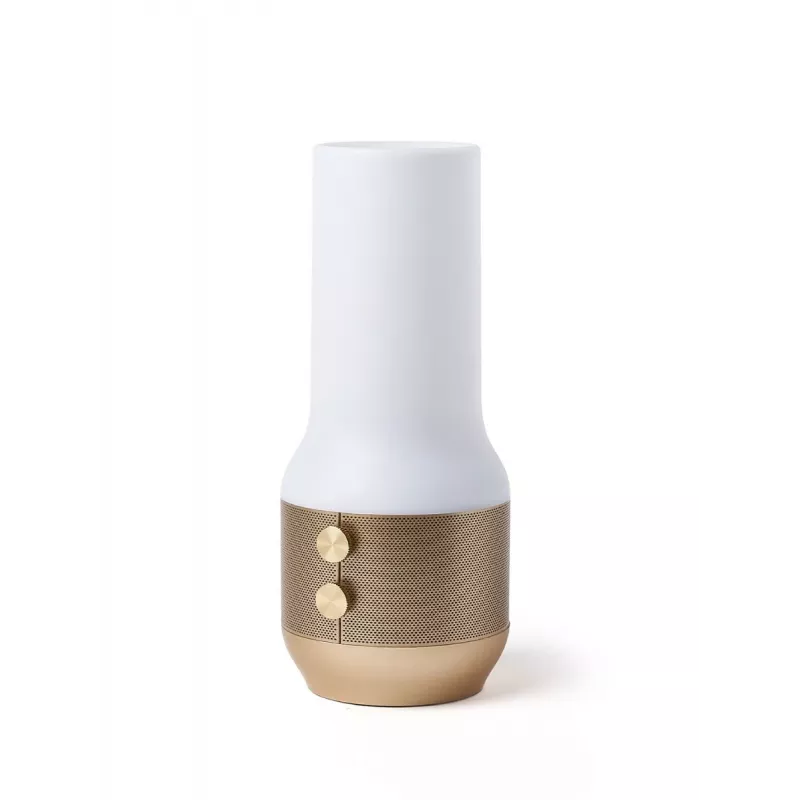 LEXON Terrace+ Lámpara LED 3 en 1, altavoz Bluetooth, powerbank 2000 mAh, dorado LA134D