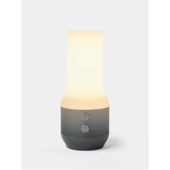 LEXON Terrace+ Lámpara LED 3 en 1 con altavoz Bluetooth y powerbank, gris oscuro/gris pistola, LA134X