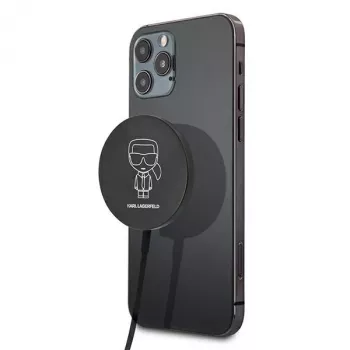 Karl Lagerfeld cargador inalámbrico compatible con MagSafe 15W negro