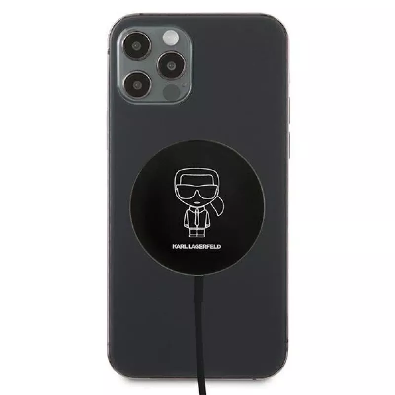 Karl Lagerfeld cargador inalámbrico compatible con MagSafe 15W negro