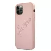Guess GUHCP12LRSAVSRG Funda rígida Saffiano Vintage Script para Apple iPhone 12 Pro Max, Rosa