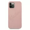 Guess GUHCP12LRSAVSRG Funda rígida Saffiano Vintage Script para Apple iPhone 12 Pro Max, Rosa