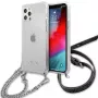 Guess GUHCP12LKC4GSSI funda rígida transparente con cadena plateada para iPhone 12 Pro Max 6,7