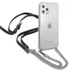 Guess GUHCP12LKC4GSSI funda rígida transparente con cadena plateada para iPhone 12 Pro Max 6,7