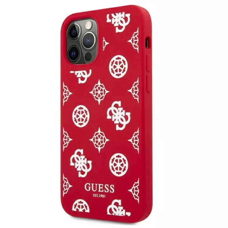 Guess GUHCP12LLSPEWRE funda rígida roja Peony Collection para iPhone 12 Pro Max 6,7