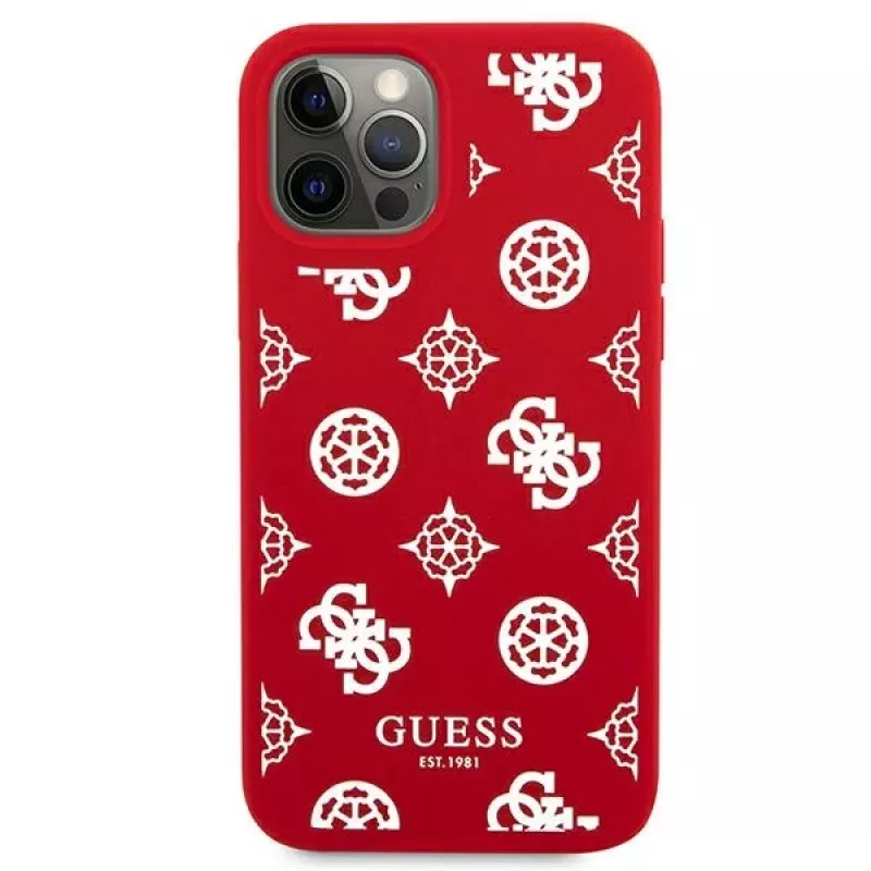 Guess GUHCP12LLSPEWRE funda rígida roja Peony Collection para iPhone 12 Pro Max 6,7