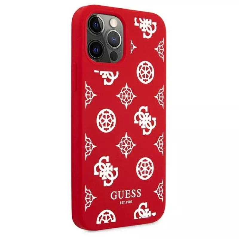 Guess GUHCP12LLSPEWRE funda rígida roja Peony Collection para iPhone 12 Pro Max 6,7