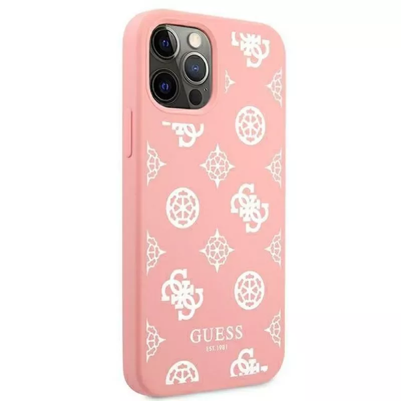 Guess GUHCP12LLSPEWPI funda rígida rosa Peony Collection para iPhone 12 Pro Max 6,7